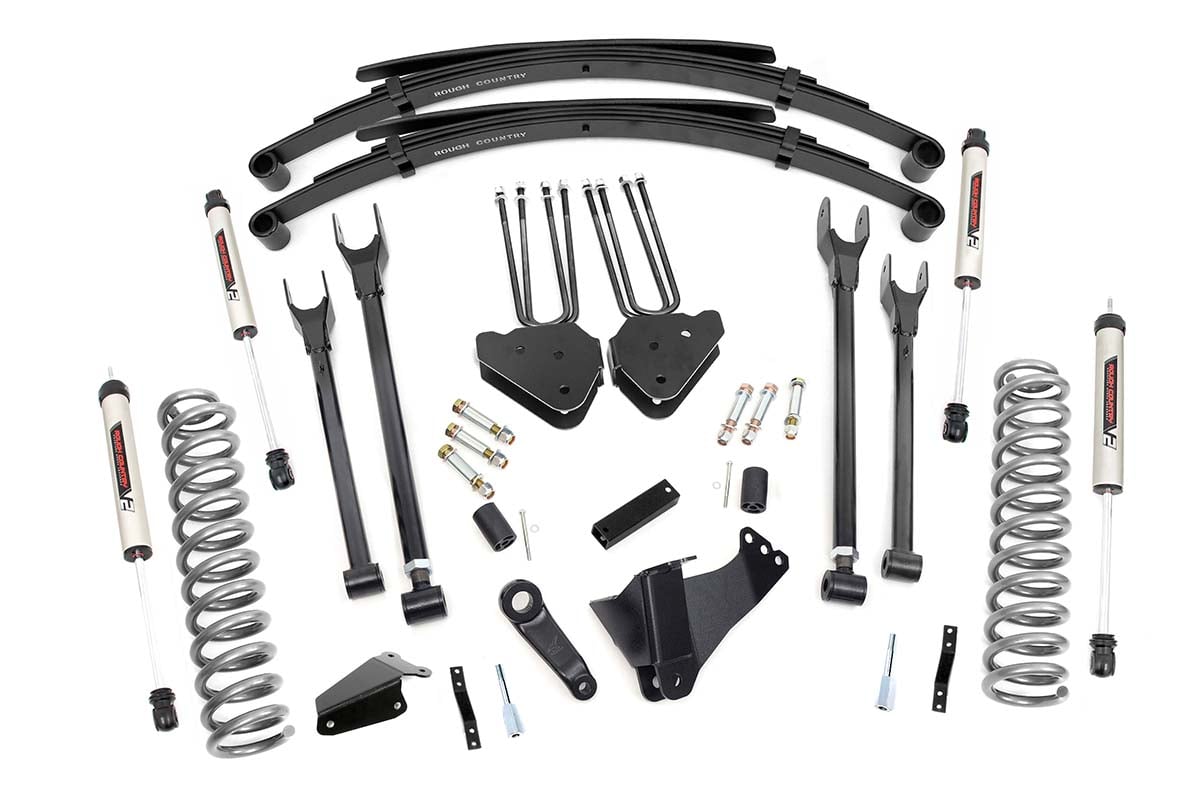 Ford F-350 Super Duty Suspension Lift Kit - Rough Country - 8 Inch Lift | 4 Link | RR Springs | V2 - '05-'07